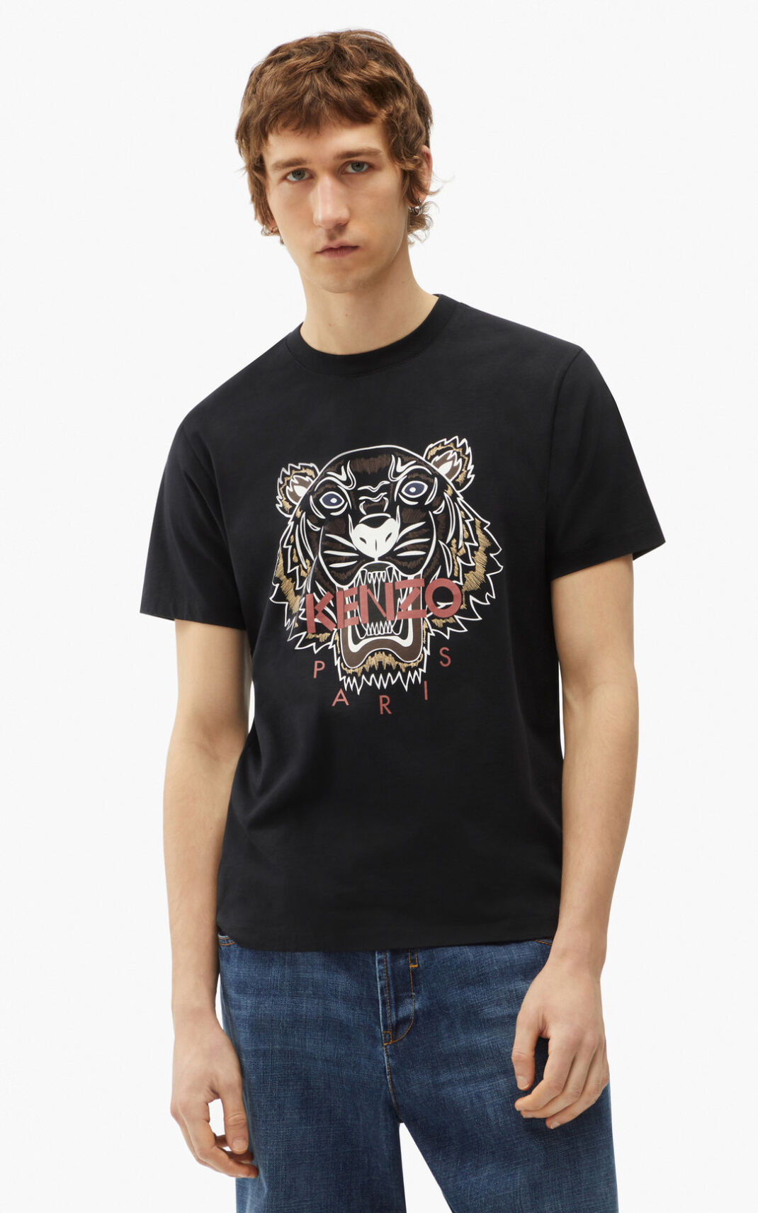 T Shirt Kenzo Tiger Homme Noir | IQHT-10582